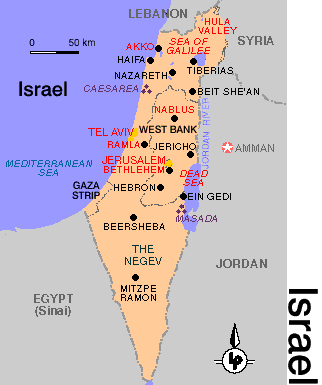 map of israel cities
