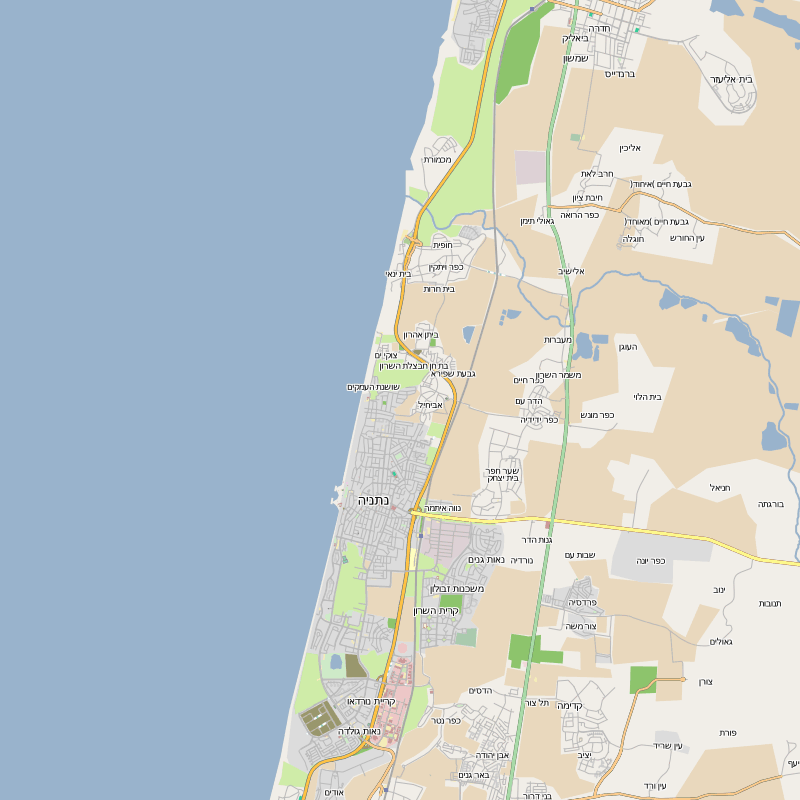 Netanya hebrew map