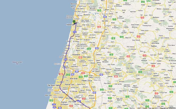 israel Netanya vacation map