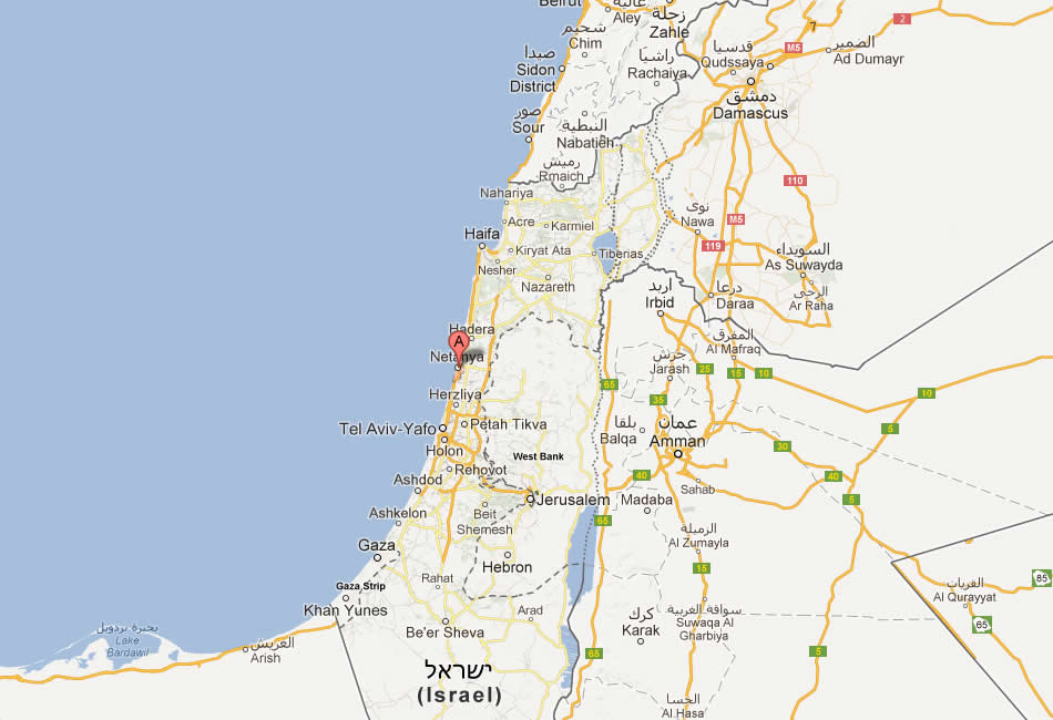 map of Netanya israel