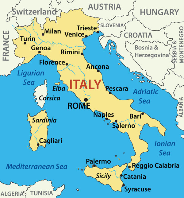 Map of Italy Vector Illustration.