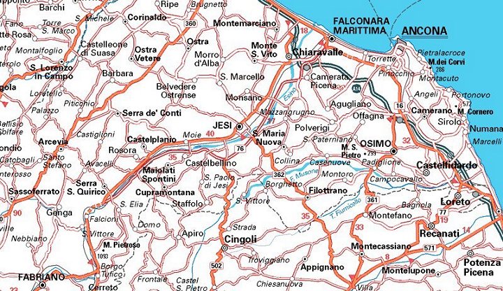 Ancona province map