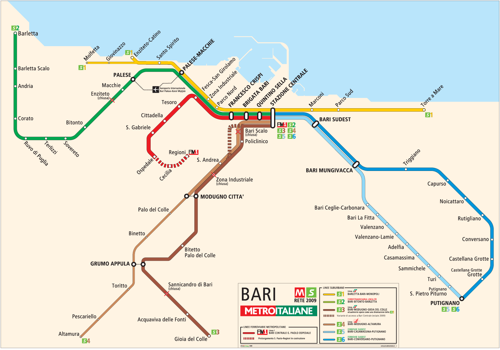 bari metro map