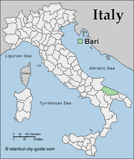 bari italy map