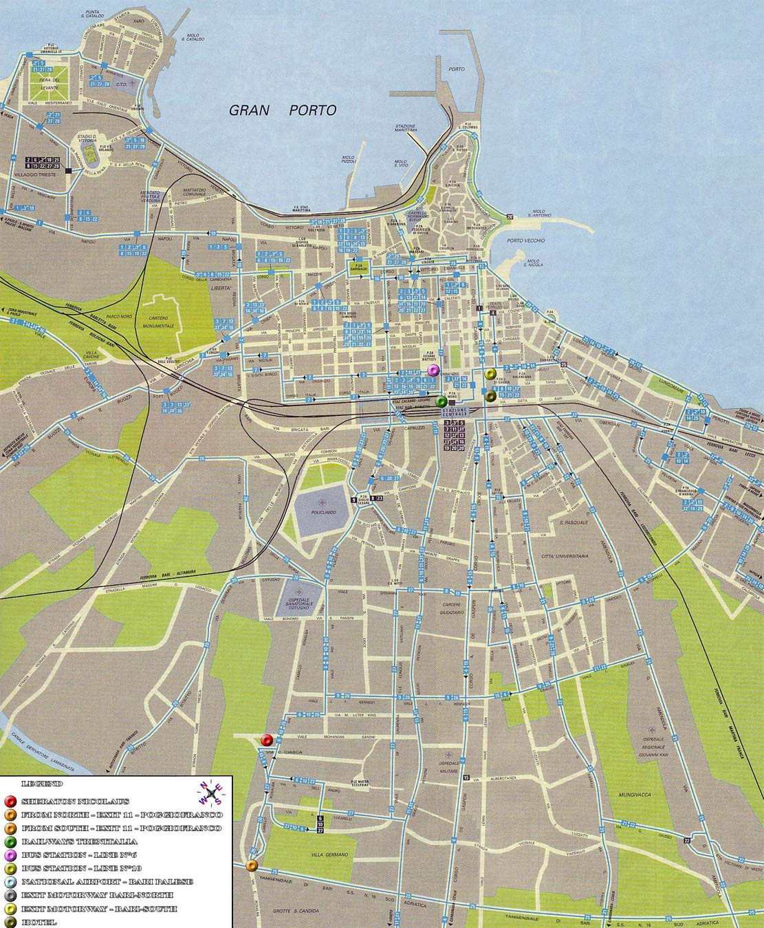 tourist map of bari italy