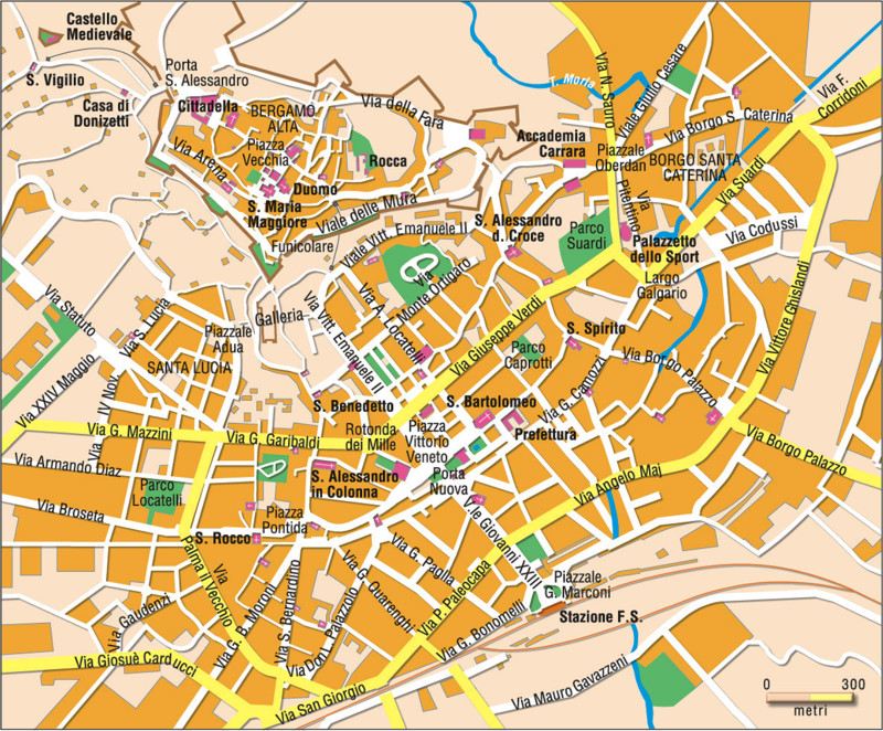Bergamo center map