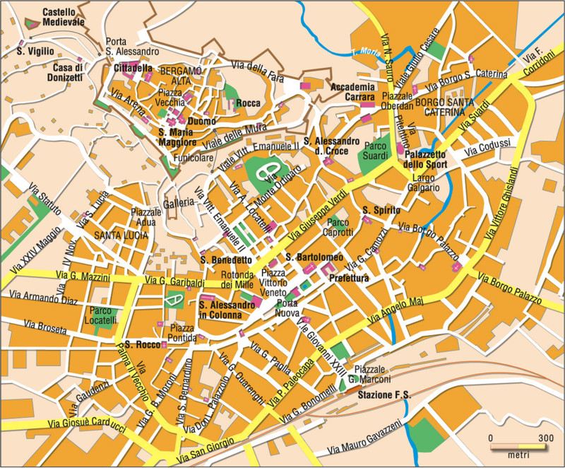 tourist map bergamo