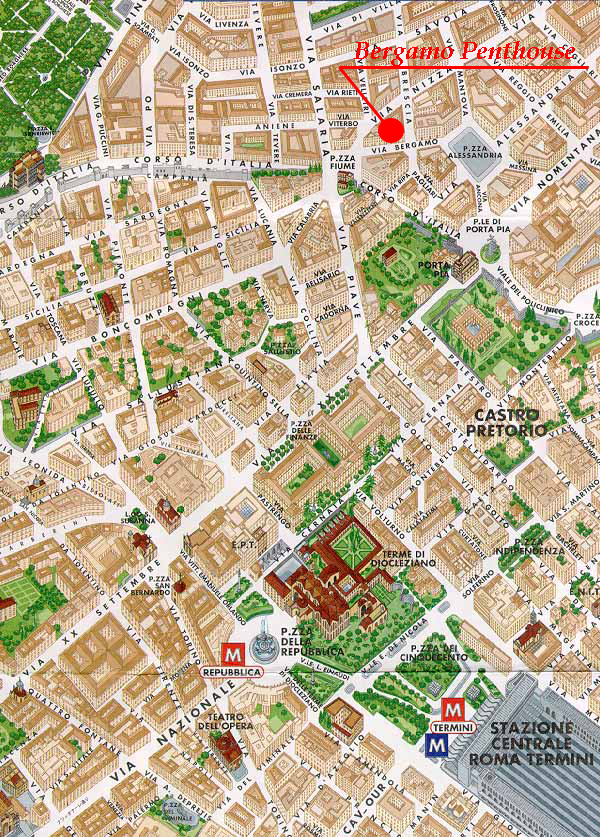 Bergamo tourism map