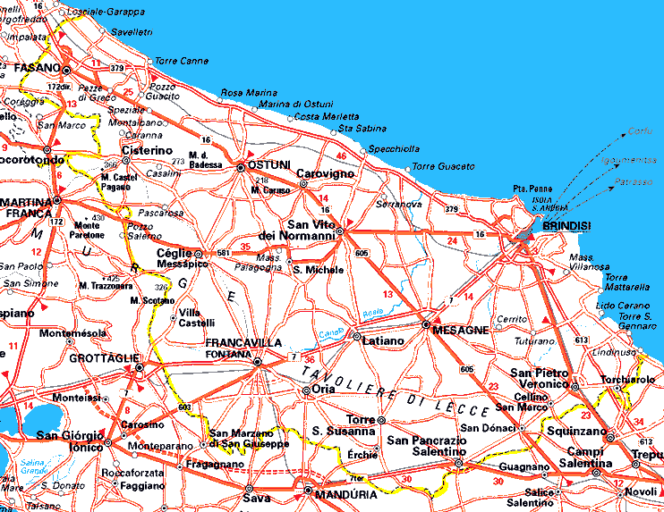 Brindisi area map
