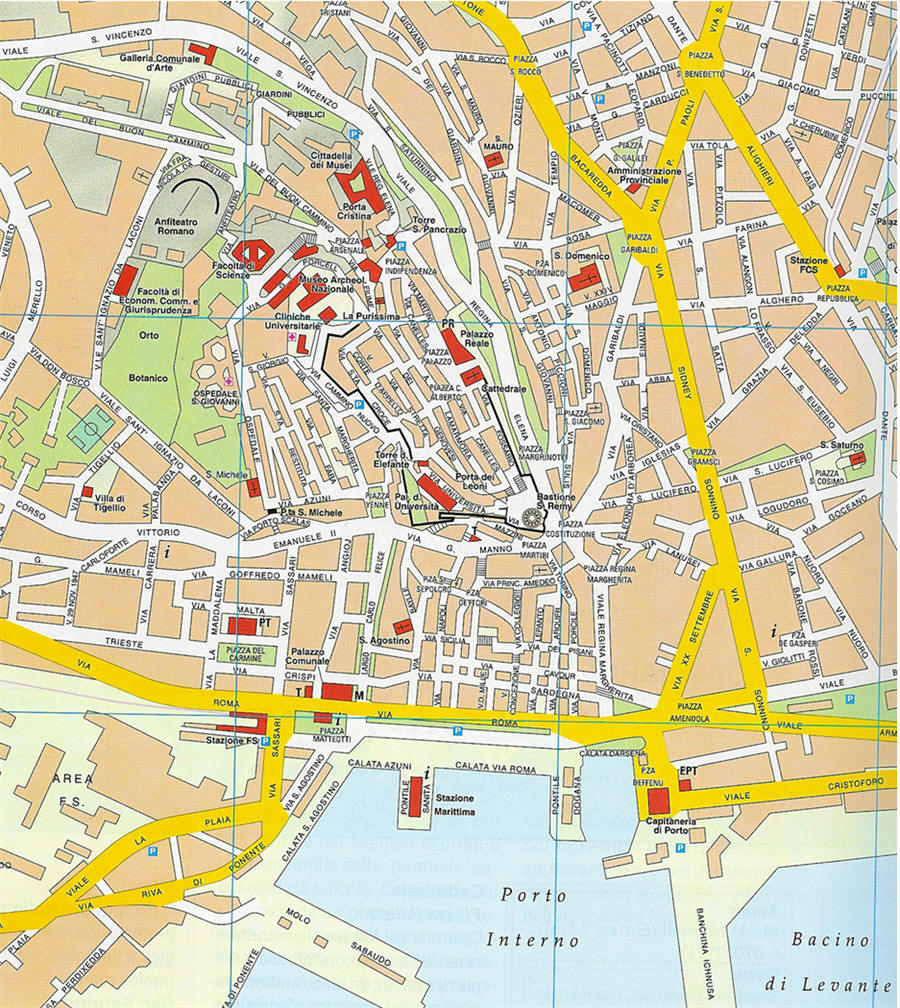 Cagliari street map