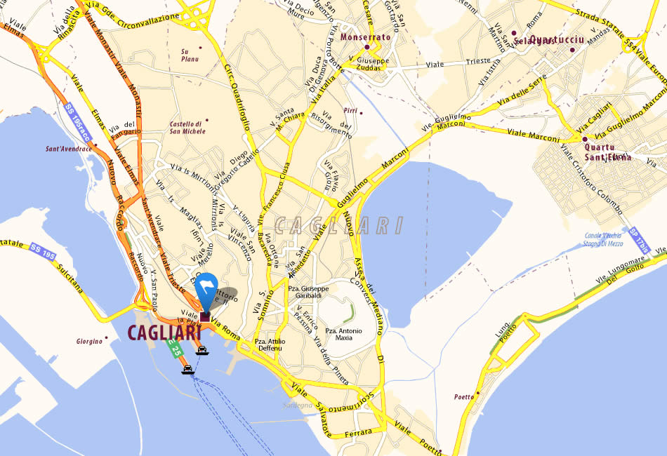 Cagliari city map