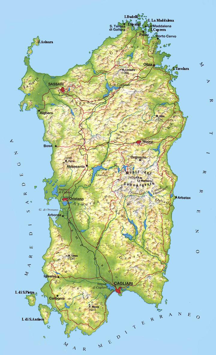 sardegna Cagliari map
