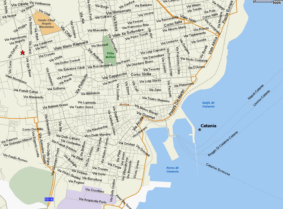 Catania area map