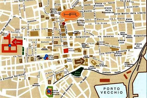Catania hotels map