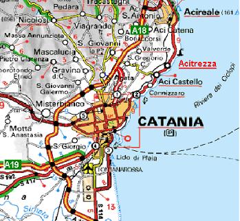 Catania Map Italy
