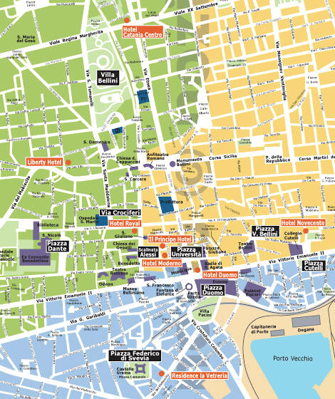 Catania tourist map