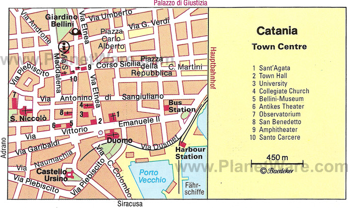 Catania center map