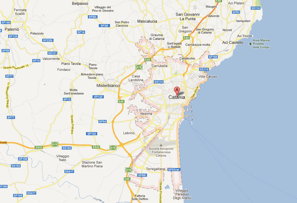 map of Catania