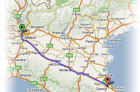 Cesena milan direction map