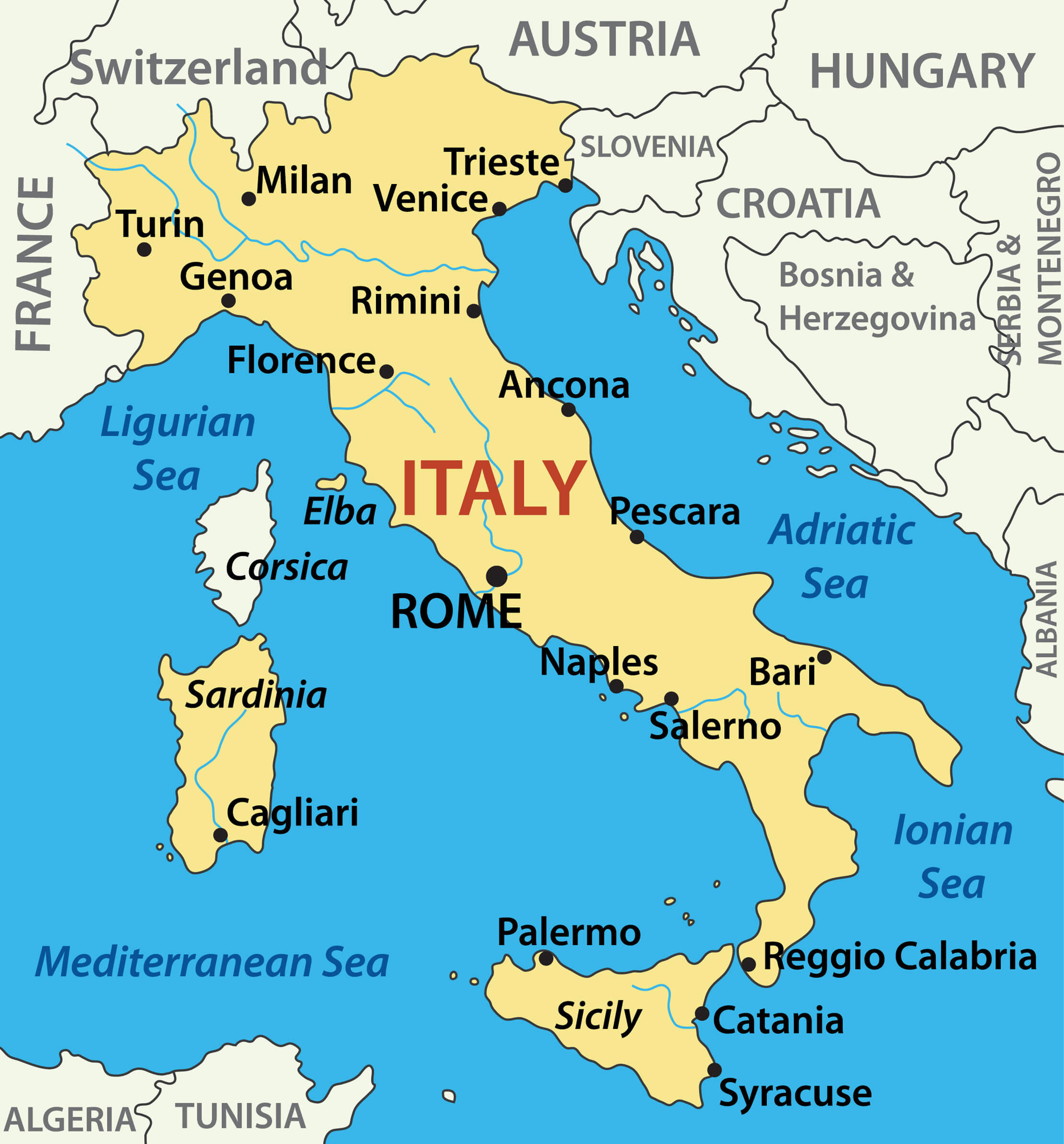 Italy cities map