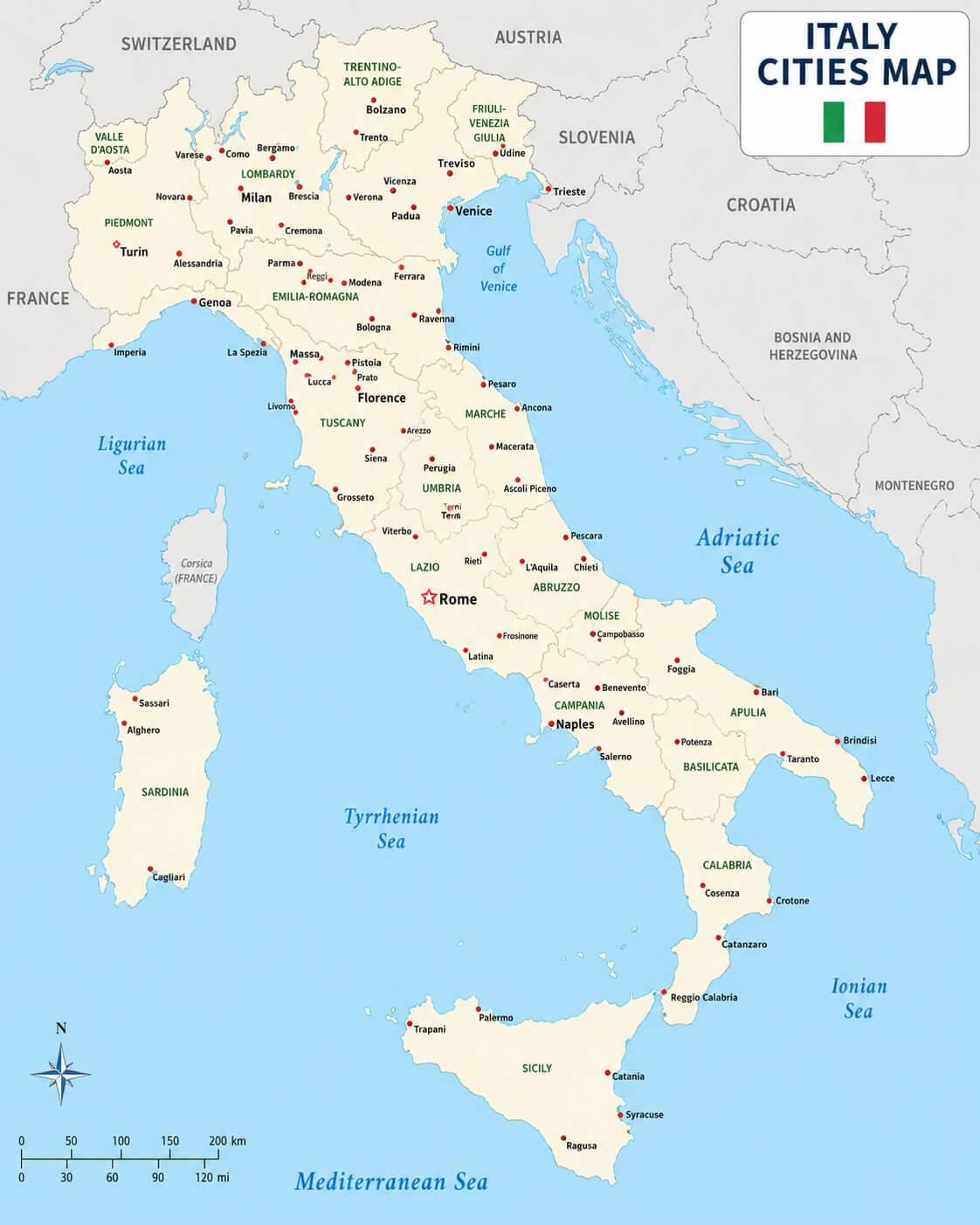 Italy cities map