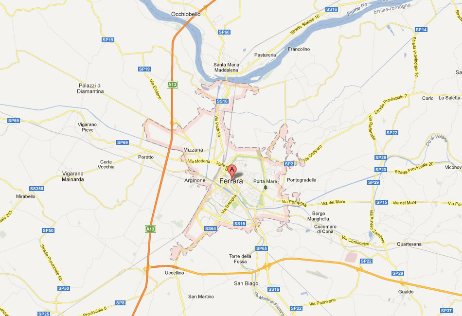 map of Ferrara