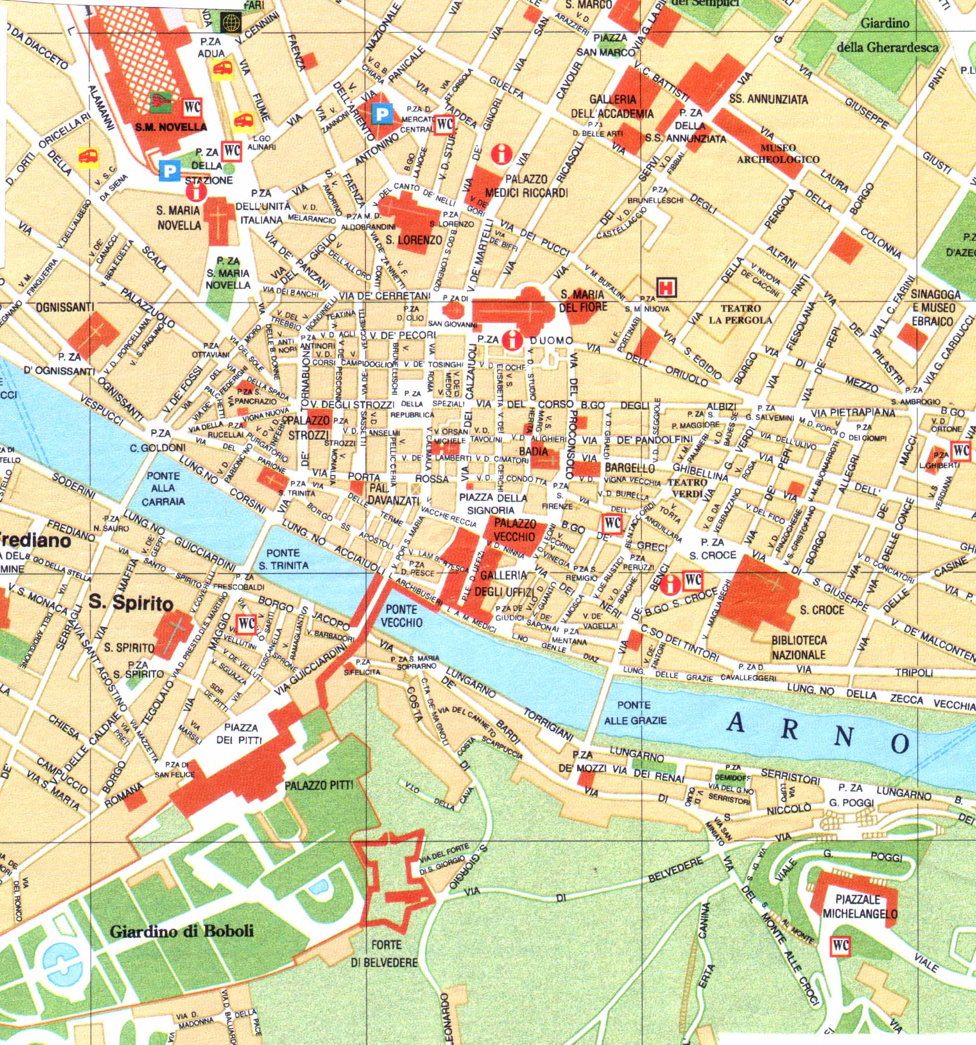 Florence city center map