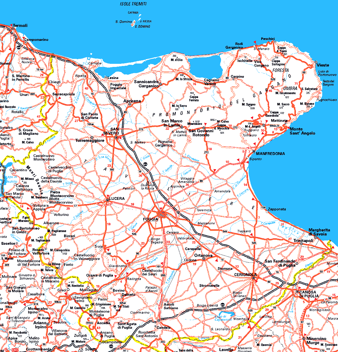 Foggia area map