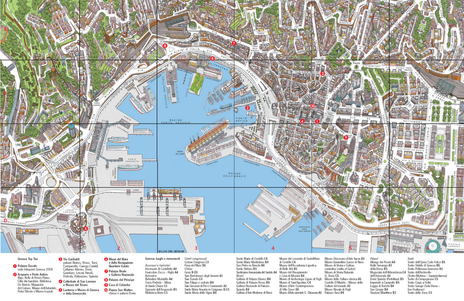 Genoa tourist map
