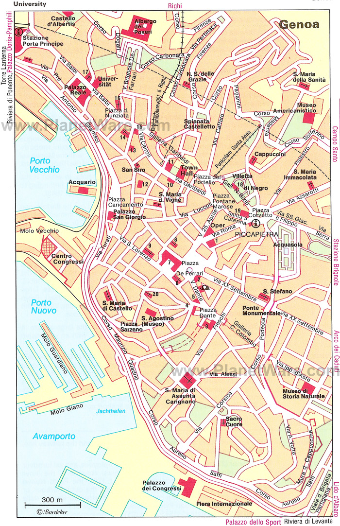 Genoa center map