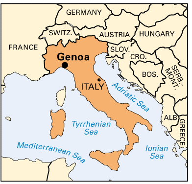 italy Genoa map