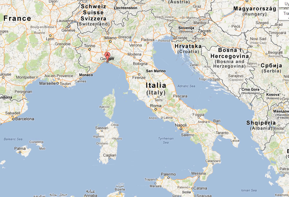 map of Genoa italy