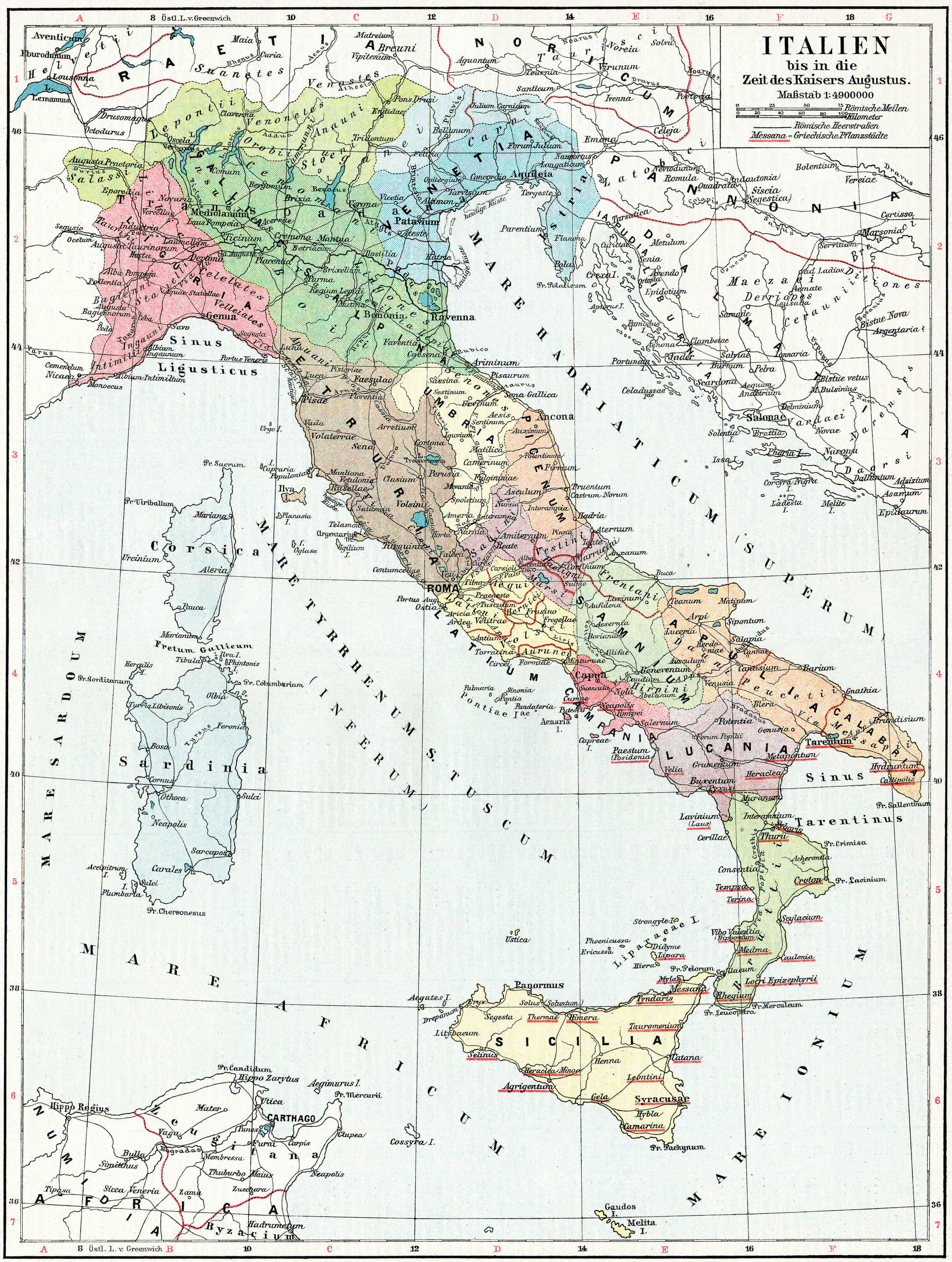 Italy historical map Roman Empire