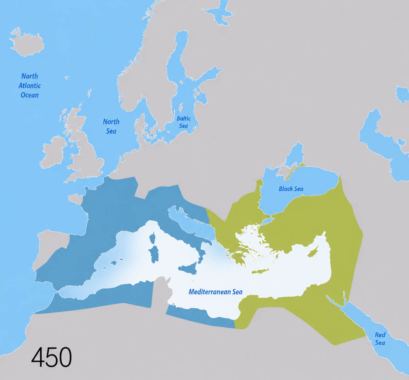 Roman Empire map 450 ad
