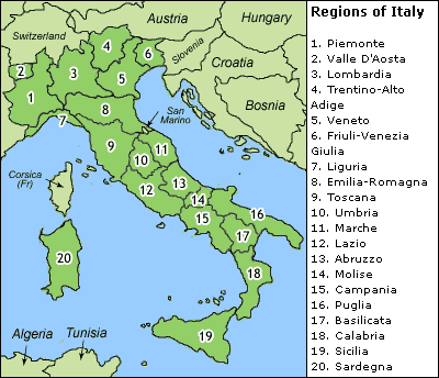 Italy Regions Map