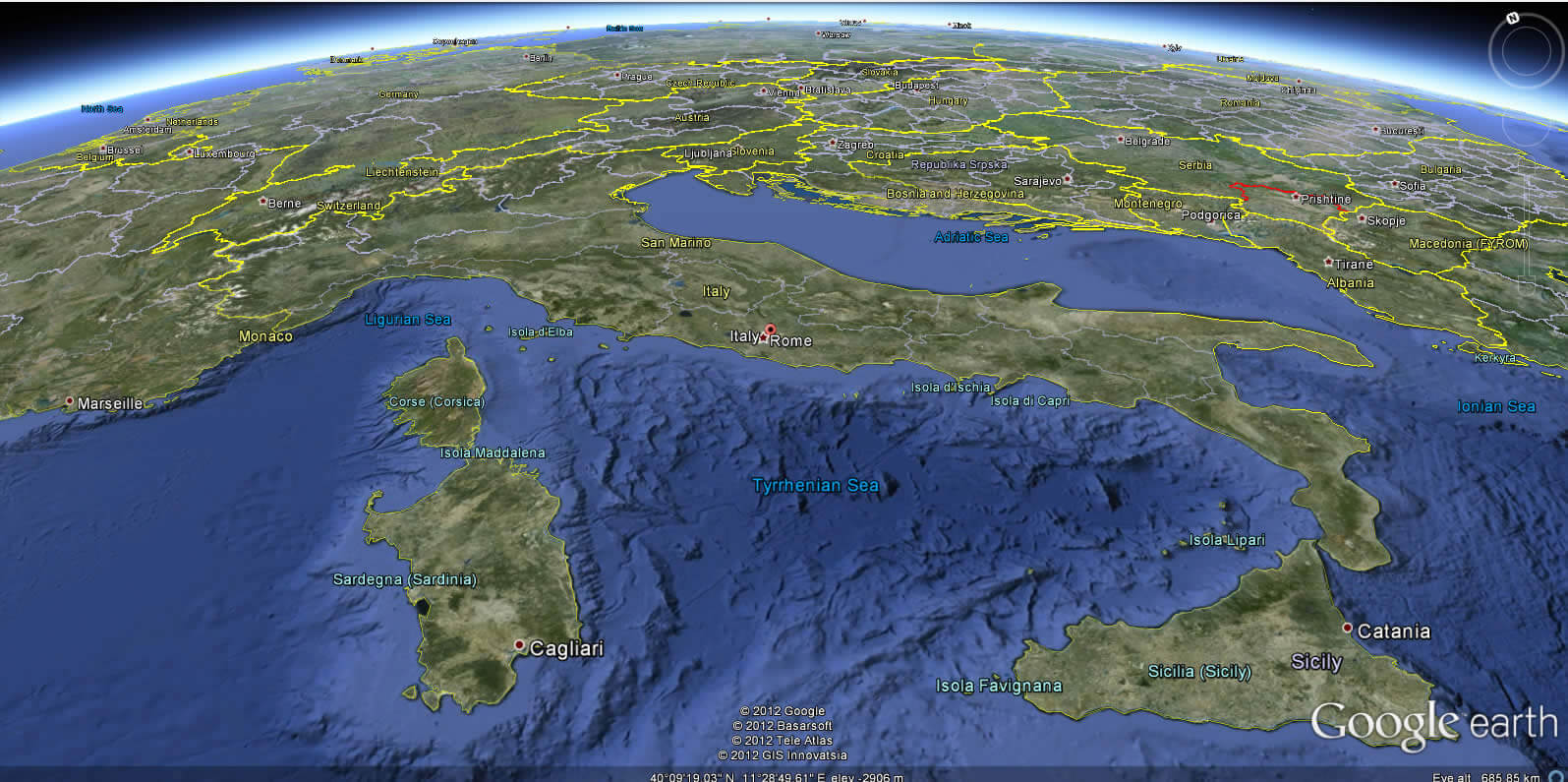 Italy Earth Map