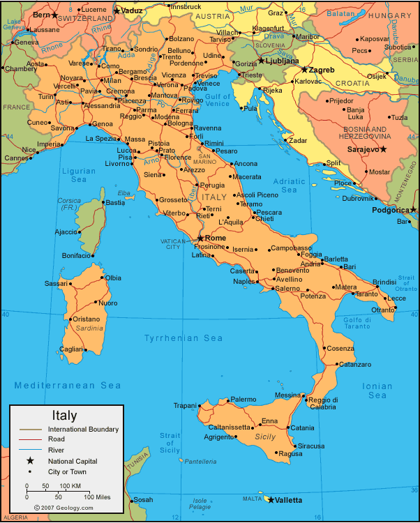 Italy Cities Map