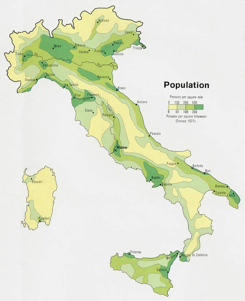 Italy Population Map