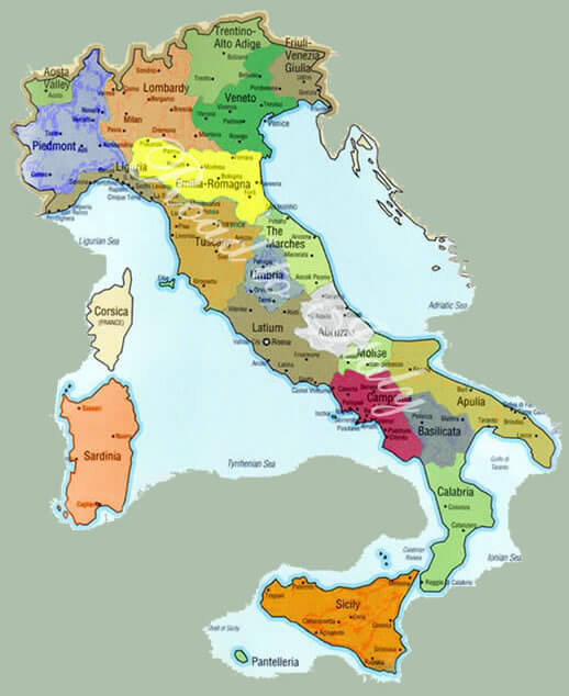 Map Of Italy Showing Provinces - United States Map