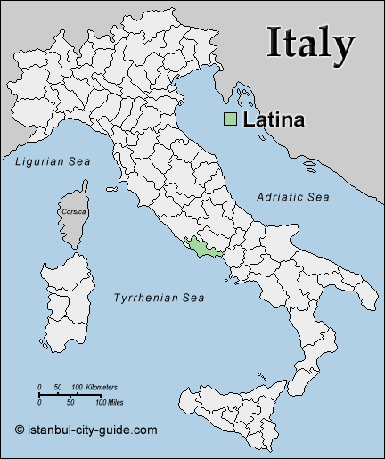Latina italy map