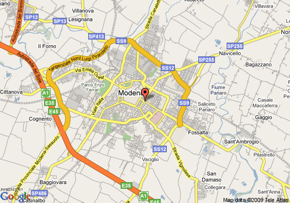 Modena hotels map