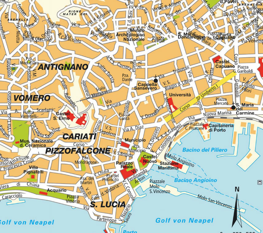 Naples city center map