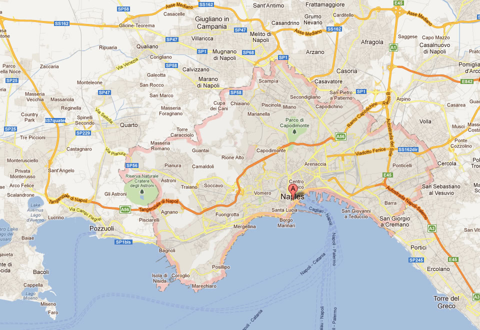 map of napoli