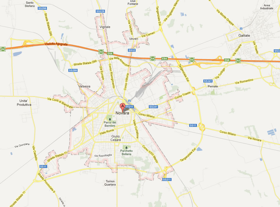 map of Novara