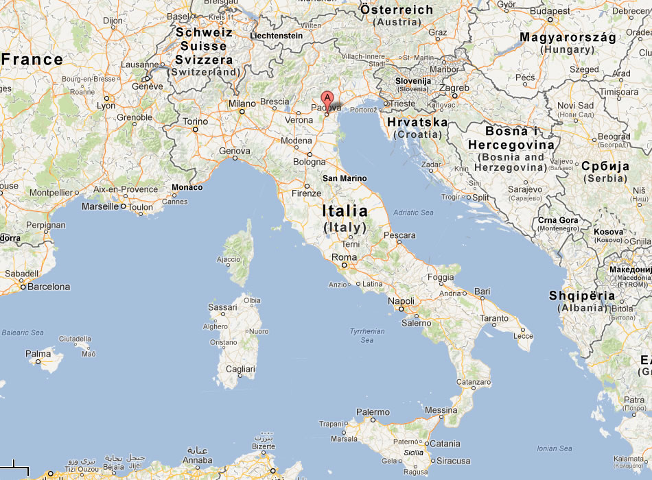 Padua Map Italy Padua Map Italy