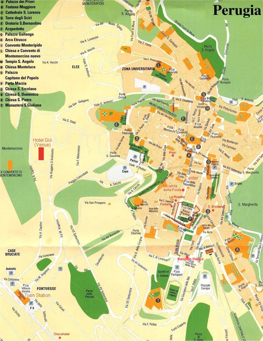 Perugia Tourist Map