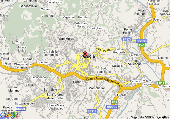 Perugia hotel map