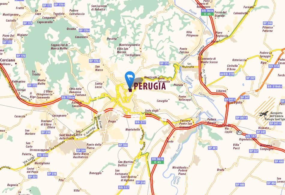 Perugia map