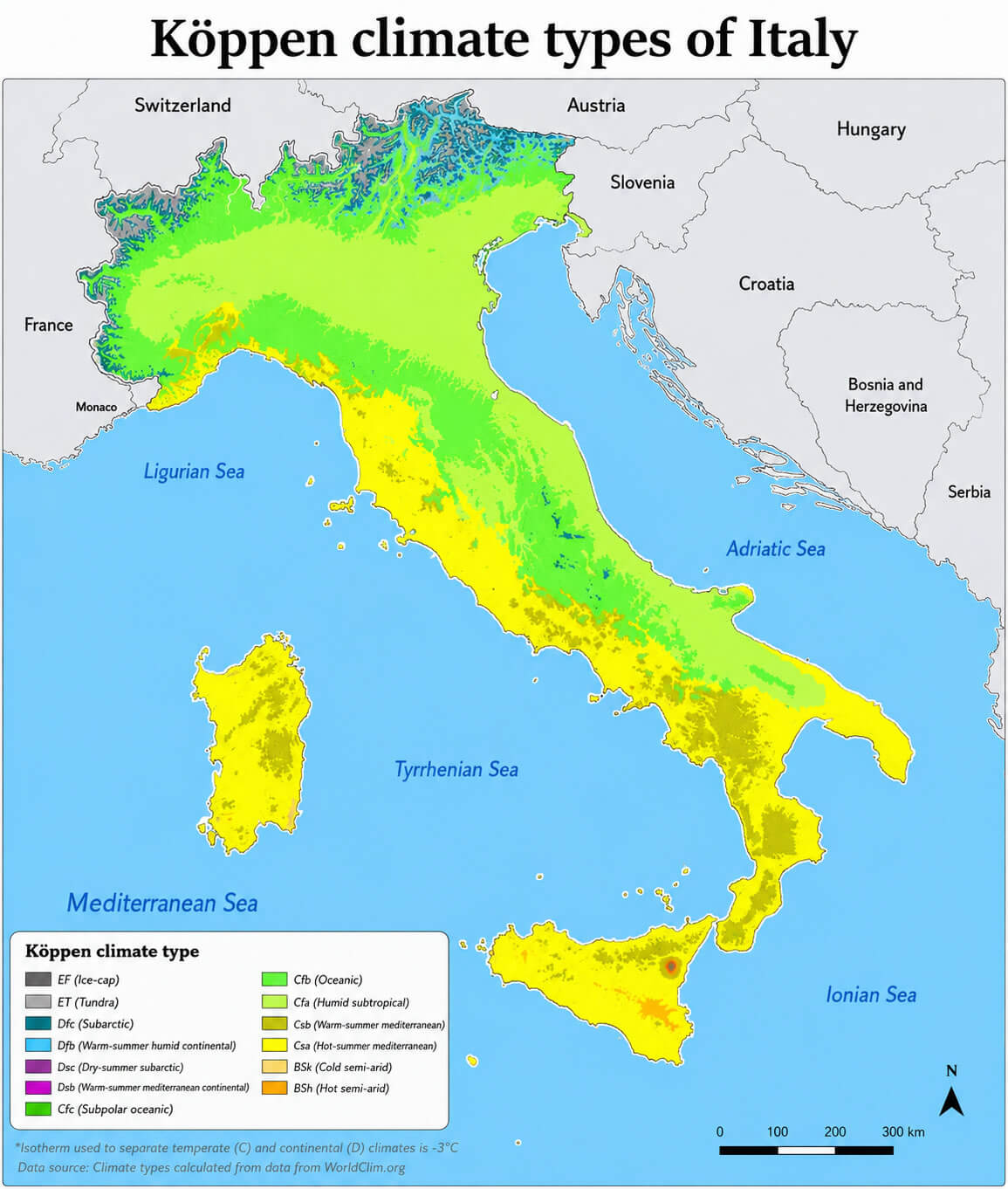 Italy climate map