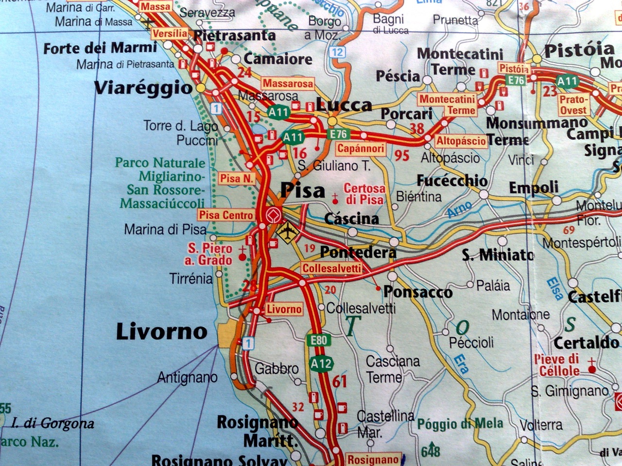 tourist map of pisa italy